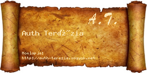 Auth Terézia névjegykártya
